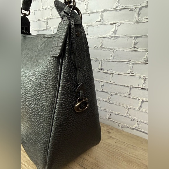 Coach Black Cary Shoulder Bag gunmetal NWT - Picture 6 of 15